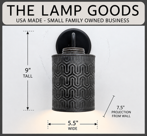 Small Industrial Hexline Metal Bronze Accent Wall Sconce - The Lamp Goods