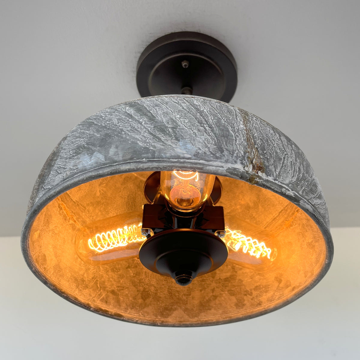 Rustic Bucket Ceiling Light With Chain - The Lamp Goods