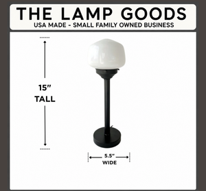 Small Schoolhouse Milk Glass Tall Table Lamp
