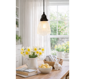 Sunburst Ribbed Glass Pendant Light - The Lamp Goods