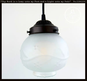 Embossed Floral Vine Berries Pendant Light | 6" Width