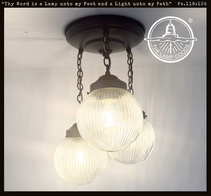 Antique Holophane Globe Ceiling Light - The Lamp Goods