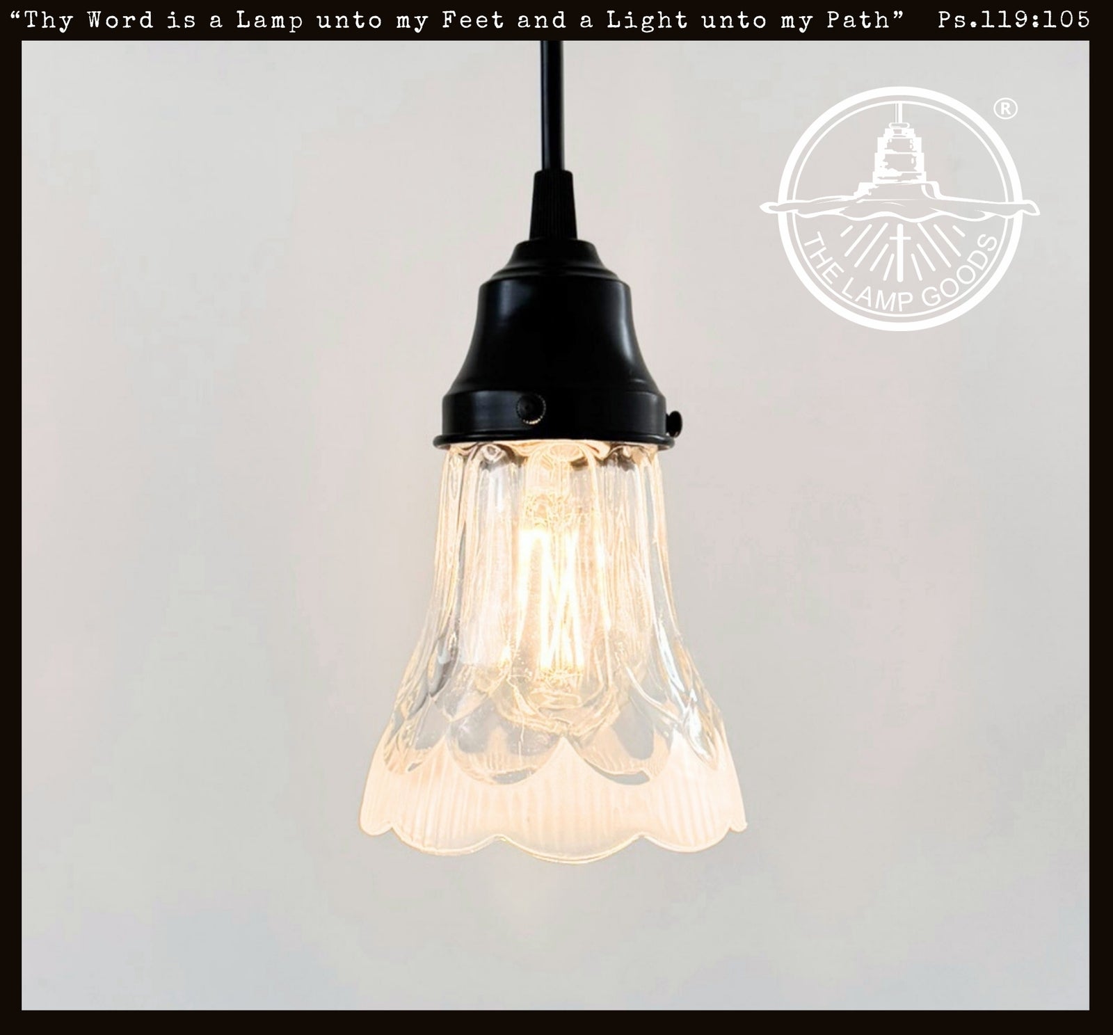 Delicate Taper Frosted Edge Pendant Light | 4.5" Width