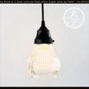 Clear Pear Holophane Pendant | 4.5" Width - The Lamp Goods