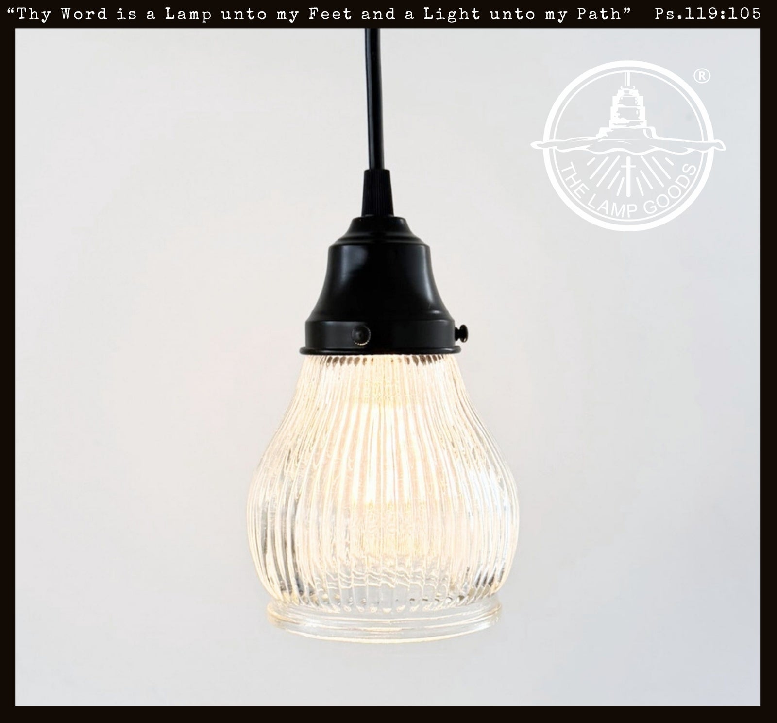 Clear Pear Holophane Pendant | 4.5" Width - The Lamp Goods