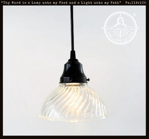 Holophane Subtle Swirl Pendant Light | 6.5" Width - The Lamp Goods