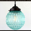 Rare Blue Diamond Cut Globe Pendant Light | 6" Width - The Lamp Goods