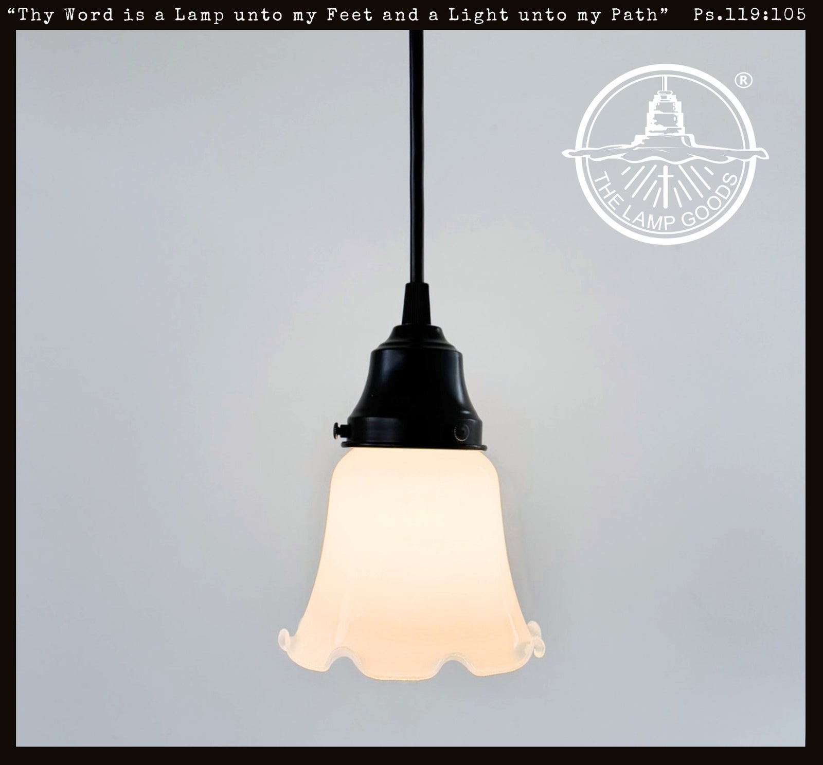 Farmhouse Milk Glass Ruffle Pendant Light | 5" Width
