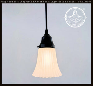 Vintage Frosted Classic Flare Pendant Light | 5" Width