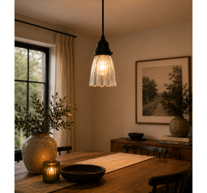 Timeless Ribbed Scallop Glass Pendant - The Lamp Goods