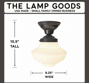 Traditional Milk Glass Semi-Flush Ceiling Light | 8.25"