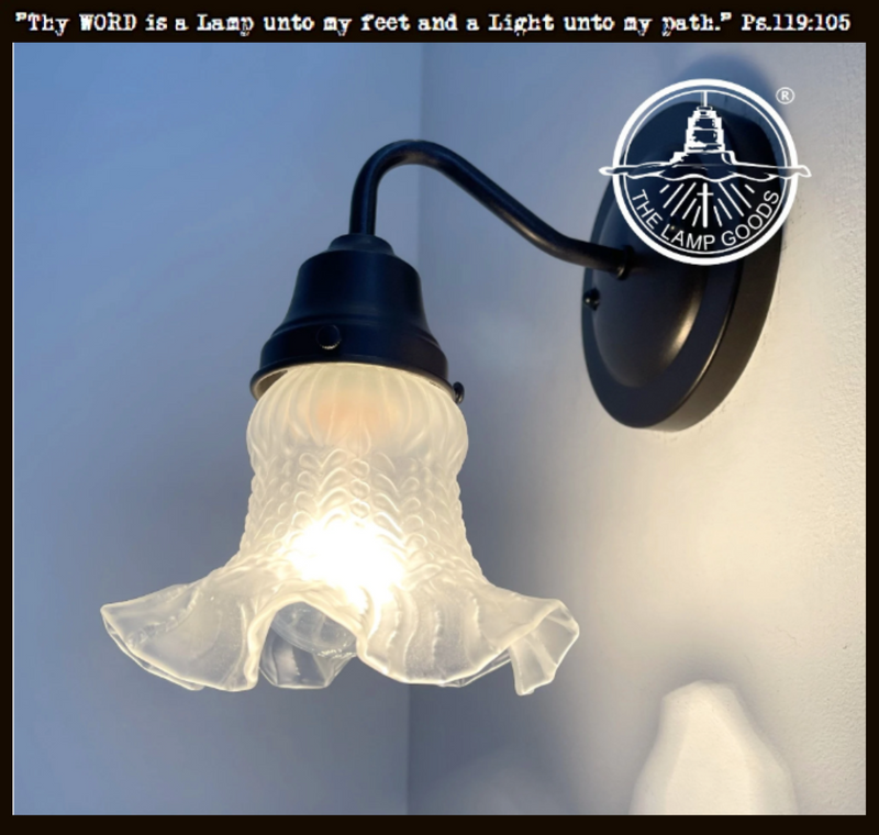 Antique 1950s frosted glass hobnail wall sconce; The Lamp Goods
