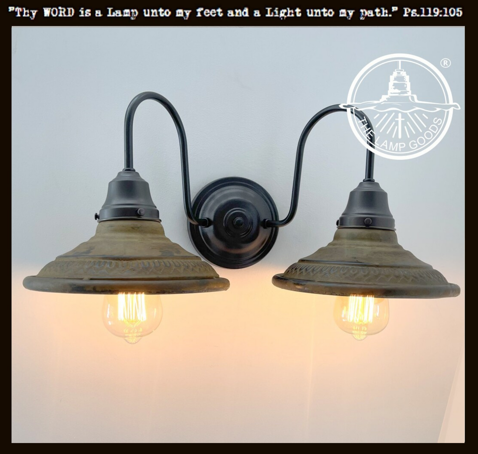 Double Rustic Industrial Farmhouse Wall Light Fixture; Preorder (ships May 2025)
