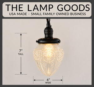 Victorian Beaded Acorn Pressed Glass Pendant - The Lamp Goods