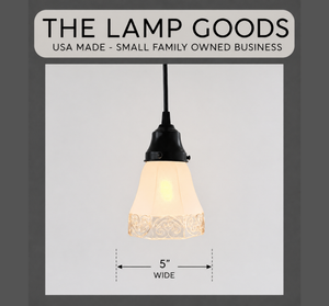 Victorian Clear and Frost Octagon Pendant | 5" Width - The Lamp Goods