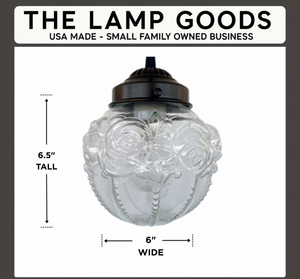 Victorian Embossed Antique Glass Globe PENDANT Lights