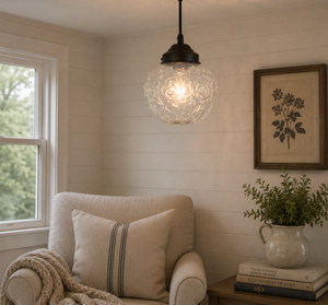 Victorian Embossed Antique Glass Globe PENDANT Lights