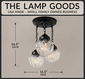 Victorian Embossed Ceiling Light Trio - The Lamp Goods