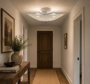 Victorian Scroll Etched Glass Ceiling Light