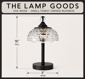 Vintage-Inspired Clear Bubble Glass Table Lamp - The Lamp Goods
