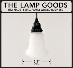 Vintage Angled Ribbed Glass Pendant Light - The Lamp Goods