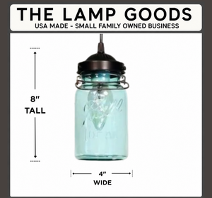 Vintage BLUE Mason Jar PENDANT Light - The Lamp Goods