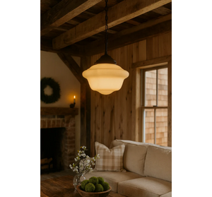 Vintage Bell Milk Glass Pendant