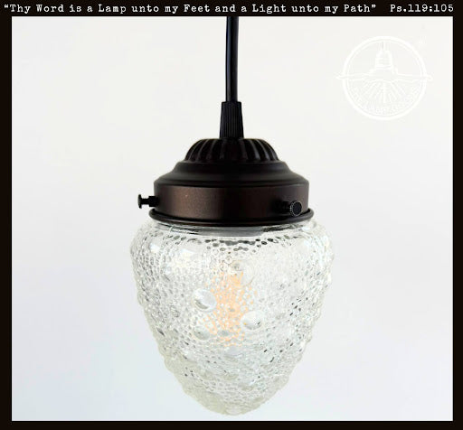 Vintage Bubbled Torpedo Glass Pendant Light | 4.5" Width - The Lamp Goods