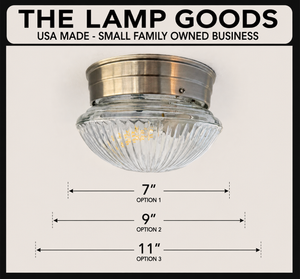 Vintage Clear Holophane Dome Ceiling Light