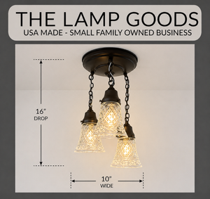 Vintage Diamond Cut Floral Ceiling Light Trio - The Lamp Goods