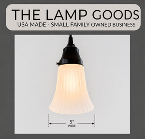 Vintage Frosted Classic Flare Pendant Light | 5" Width - The Lamp Goods