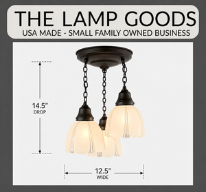 Vintage Frosted Clear Panel Ceiling Light Trio - The Lamp Goods
