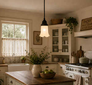 Vintage Frosted Tulip Glass Pendant Light