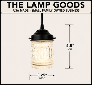 Vintage Hobnail Barrel Glass Pendant Light