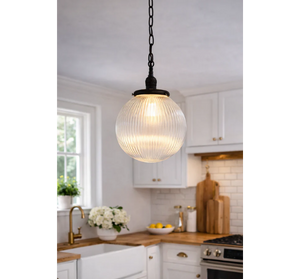 Vintage Holophane Ball Pendant Light | 6"W - The Lamp Goods
