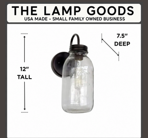 Vintage KERR Mason Jar Wall SCONCE Lighting Fixture - The Lamp Goods