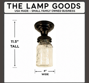 Vintage Mason Jar Quart Ceiling LIGHT