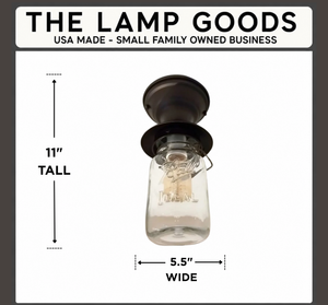 Vintage Mason Jar Quart Outdoor Porch Ceiling Light - The Lamp Goods