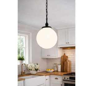 Vintage Milk Glass Ball Pendant Light - The Lamp Goods