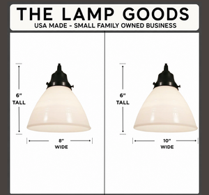 Vintage Milk Glass Banded Waffle | 8" or 10" Pendant Light Fixture
