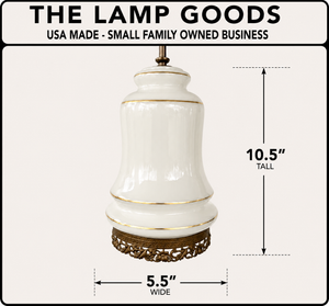 Vintage Milk Glass Gold-Banded Pendant Light with Filigree Base