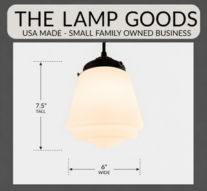 Vintage Milk Glass Stepped Bell Pendant Light - The Lamp Goods