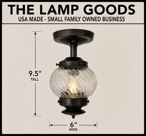 Vintage Twisted Glass Lantern Ceiling Light - The Lamp Goods