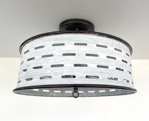 Distressed White Ceiling Light Fixture