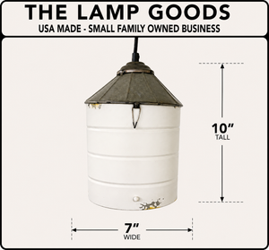 White Rustic Farmhouse Silo Pendant Light