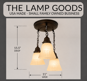 White Vintage Ribbed Ceiling Light Trio - The Lamp Goods