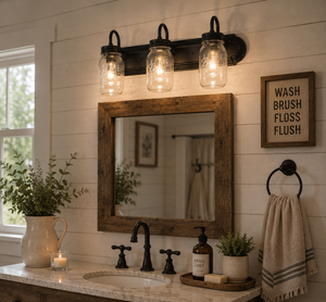 Mason Jar Bathroom Vanity Light