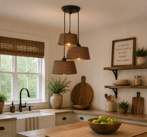 Ornate Copper CHANDELIER TRIO Light