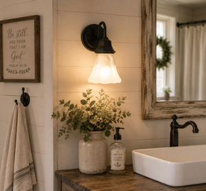 Delicate Frost and Clear Square/Cross Glass Wall Sconce/Pendant Light - The Lamp Goods