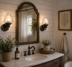 Glass Torch Clear Acorn Wall Sconce